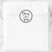 Sticker Rond Blanc noir et argent 40e anniversaire (Sac)