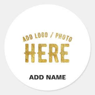 STICKER ROND BLANC PERSONNALISABLE MODERNE DE MARQUE VÉRIFIÉ ST