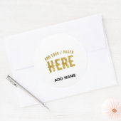 STICKER ROND BLANC PERSONNALISABLE MODERNE ET ÉLÉGANT AVEC MARQ (Enveloppe)