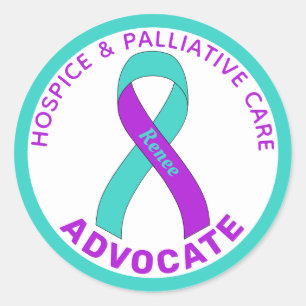 Sticker rond blanc pour soins d'accueil et soins p