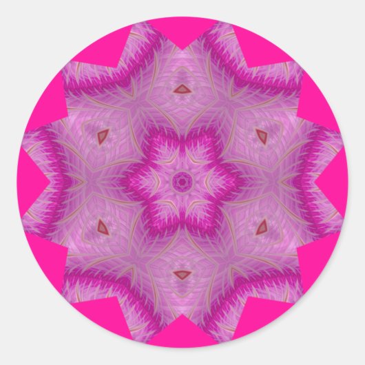 Sticker Rond Blanc rose et une touche Brown ~ (Devant)