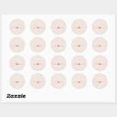 Sticker Rond Blanc rose pâle (Feuille)