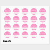 Sticker Rond Blanc rose Simple Mariage initial Favoriser Merci (Feuille)