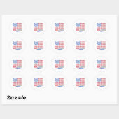 Sticker Rond Blanc rouge et brune (Feuille)