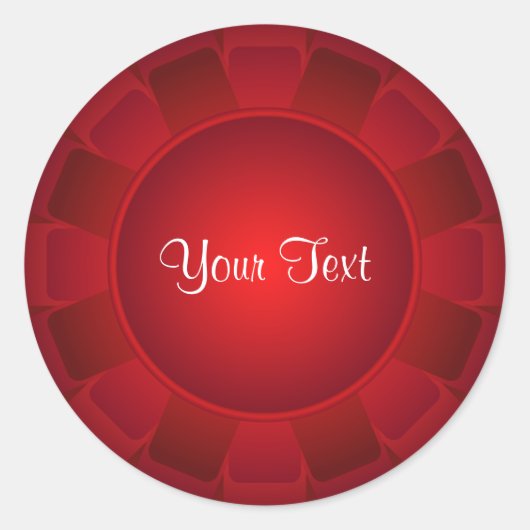 Sticker Rond Blanc rouge ruban à Customiser (Devant)