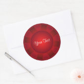 Sticker Rond Blanc rouge ruban à Customiser (Enveloppe)