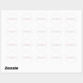 Sticker Rond Blanc Rouge tendance écriture manuscrite Plaine cr (Feuille)