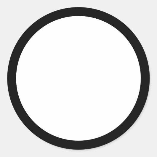 Sticker Rond Blanc simple avec bordure noire (Devant)