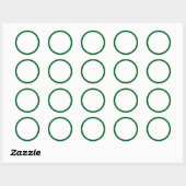 Sticker Rond Blanc simple avec bordure verte classique rond (Feuille)