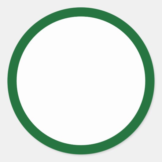 Sticker Rond Blanc simple avec bordure verte classique rond (Devant)