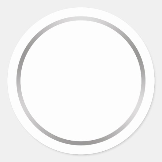 Sticker Rond Blanc simple et argent Faux (Devant)
