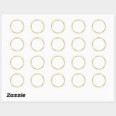 Sticker Rond Blanc simple et or Faux (Feuille)