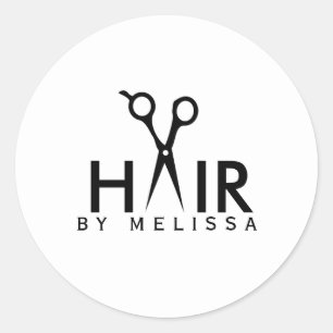 Sticker Rond blanc simple moderne de noir de styliste en