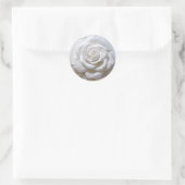 Sticker Rond Blanc sur Blanc - Rose Sculptée (Sac)