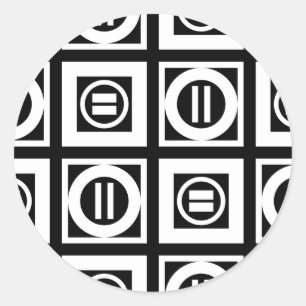 Sticker Rond Blanc sur le Motif de signalisation géométrique no