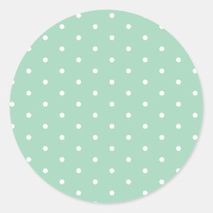 Sticker Rond Blanc sur Pois de menthe