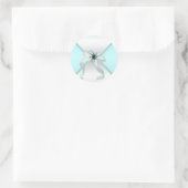 Sticker Rond Blanc Turquoise Bleu Enveloppe Sceau Fête Favorise (Sac)