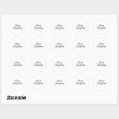 Sticker Rond Blanc vert Simple Joyeux Noël (Feuille)