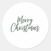 Sticker Rond Blanc vert Simple Joyeux Noël (Devant)