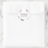 Sticker rond blanc violet Mariage (Sac)