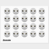 Sticker Rond Blanc Zebra Gold Maquillage Eyelashes Glam Custom (Feuille)