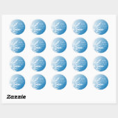Sticker Rond Blanche-Neige sur Blue Winter (Feuille)