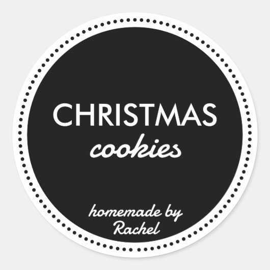 Sticker Rond Blancs de Noël simples et modernes faits maison (Devant)