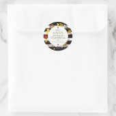 Sticker Rond Blancs et Noirs Chics Thanksgiving Wreath (Sac)