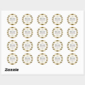 Sticker Rond Blancs & Gold avec Casquette de Parties scintillan (Feuille)