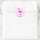 Sticker Rond Blancs personnalisables Flamant rose rose chaud (Sac)