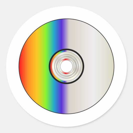 Sticker Rond Blank CD disc With Rainbow (Devant)