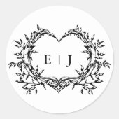 Sticker Rond Blason de calligraphie de monogramme minimaliste p (Devant)