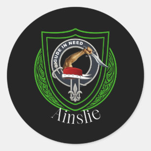 Sticker Rond Blason de clan écossais Ainslie