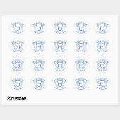 Sticker Rond Blason de monogramme floral (Feuille)
