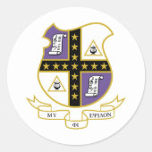 Sticker Rond Blason de Mu Phi Epsilon (Devant)