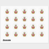Sticker Rond Blason de Phi Sigma Kappa (Feuille)