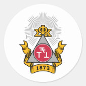 Sticker Rond Blason de Phi Sigma Kappa (Devant)