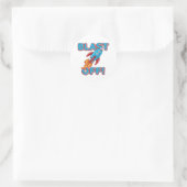 Sticker Rond Blast Off Rocket Ship (Sac)