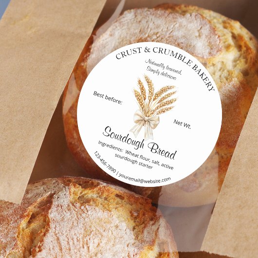 Sticker Rond Blé pâte à pain ingrédients de cuisson du pain