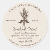 Sticker Rond Blé rustique pâte à pain (Devant)