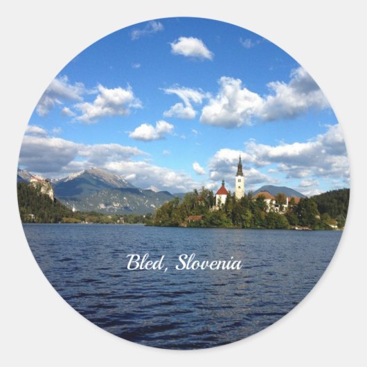 Sticker Rond Bled, Slovénie—photo de paysage (Devant)