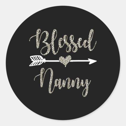 Sticker Rond Blessed Nanny's Day 2024 Grand-mère Leopard Wo (Devant)