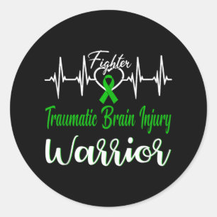 Sticker Rond Blessure cérébrale traumatique Guerrier battement