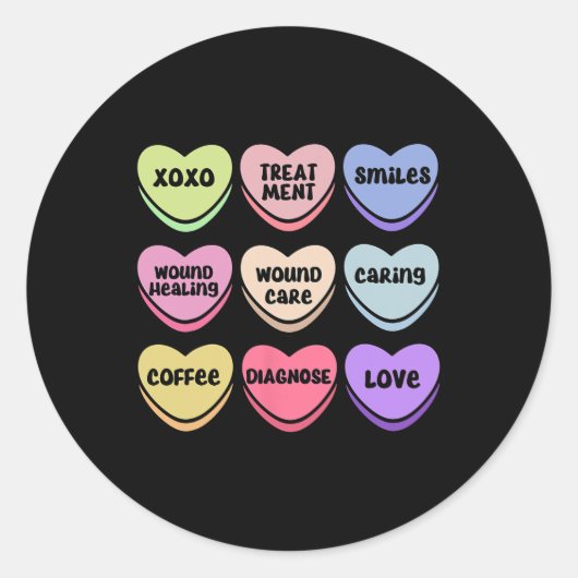 Sticker Rond Blessures Soins de la blessure Infirmière Valentin (Devant)