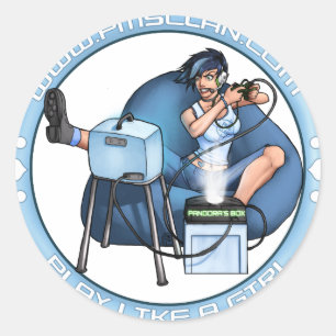 Sticker Rond Bleu 2 de boite de Pandore d'autocollants de PMS