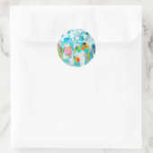 Sticker Rond Bleu Abstrait (Sac)