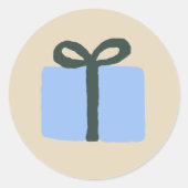 Sticker Rond Bleu actuel Design de Noël Classique Rond (Devant)