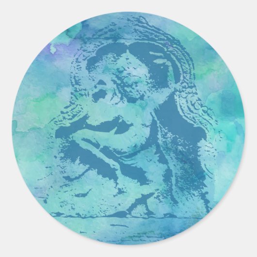 Sticker Rond Bleu Apsara (Devant)
