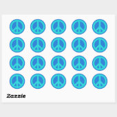 Sticker Rond Bleu Aqua (Feuille)