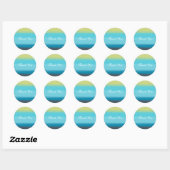 Sticker Rond Bleu Aquarelle (Feuille)